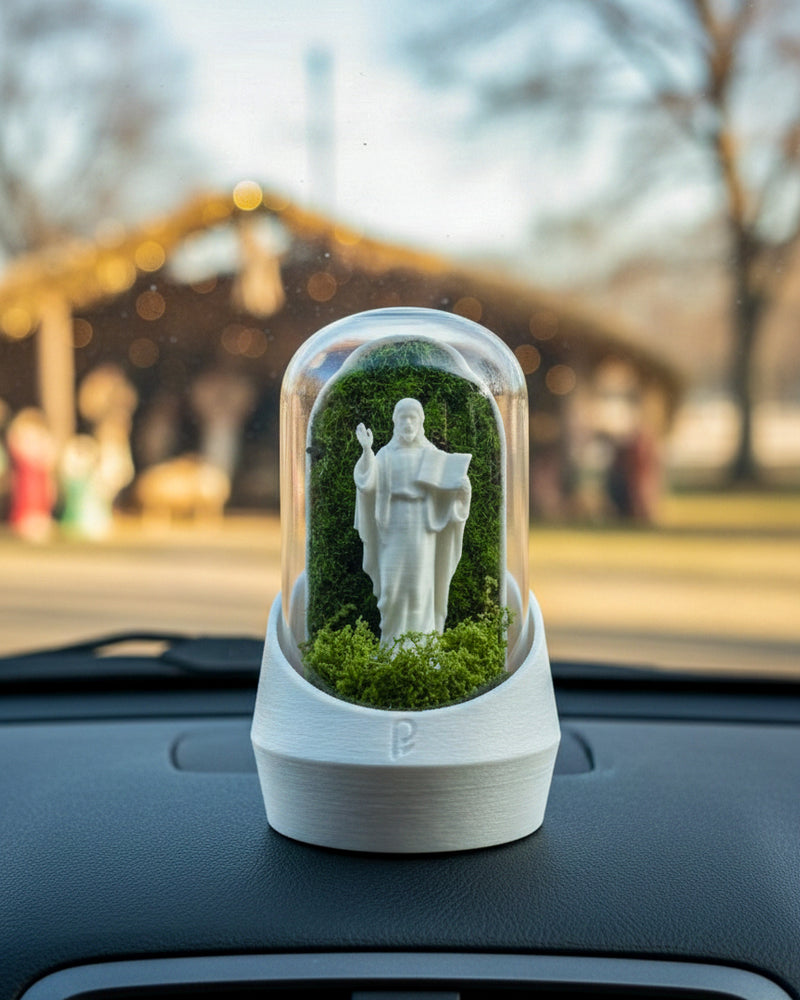 Lifestyle shot of Jesus's Car Dome with Aromatherapy Edition in a home setting, enhancing relaxation.