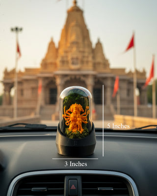 Panchmukhi Hanuman's Car Dome with Aromatherapy features intricate terrarium design.