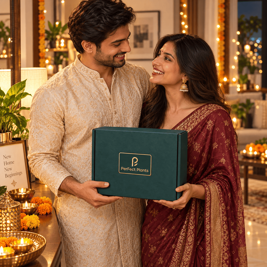 Diwali gift box presented in two hands